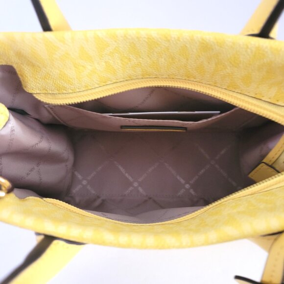 Michael Kors Mirella Small Shopper Top Zip Crossbody Handbag MK Daisy Yellow - Picture 7 of 7